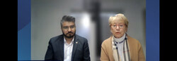 Nathalie Prudhomme, President of the Ordre des urbanistes du Québec (OUQ), and David Alfaro-Clark, Communications and Government Relations Advisor, presenting Bill 79 at the National Assembly of Quebec (December 5, 2024). Photo: Screenshot