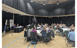 View of the panel and consultation group for the Mental Health Services in the Outaouais event (May 13, 2025). Photo: Mélissa Gélinas