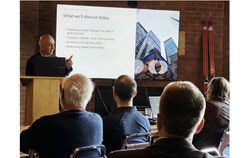 Pedro Antunes, chief economist of the Conference Board of Canada, warned of looming economic instability driven by global trade tensions, setting a sobering backdrop for a day that otherwise celebrated grassroots innovation and local resilience. Photo: Tashi Farmilo