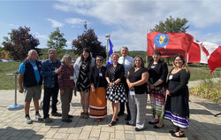 Heritage College administration, Kitigan Zibi community members and Elders at Heritage College to celebrate the signing of the Indigenous Education Protocol (SD) Photo Credit: Sophie Demers