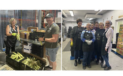 Volunteers work in the Moisson Outaouais warehouse as the organization faces record-high demand for food assistance and calls for long-term solutions to rising food insecurity in the region. Photo: Courtesy