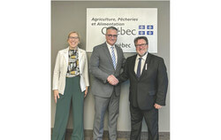At the UPA General Congress, MP Sophie Chatel, alongside Federal Agriculture Minister Heath MacDonald and Quebec’s Minister of Agriculture Donald Martel, met to discuss Quebec’s agricultural priorities, with a shared focus on creating a stable, equitable, and efficient commercial environment to support farmers and strengthen food sovereignty. Photo: Courtesy
