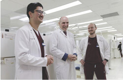 Jean-Yves Duclos, Member of Parliament for Québec-Centre, accompanied by oral health students from Université Laval at the announcement of $3.8 million in funding for the Oral Health Access Fund (OAHF) project (March 31, 2026). Photo: Courtesy of Faculty of Dentistry – Université Laval